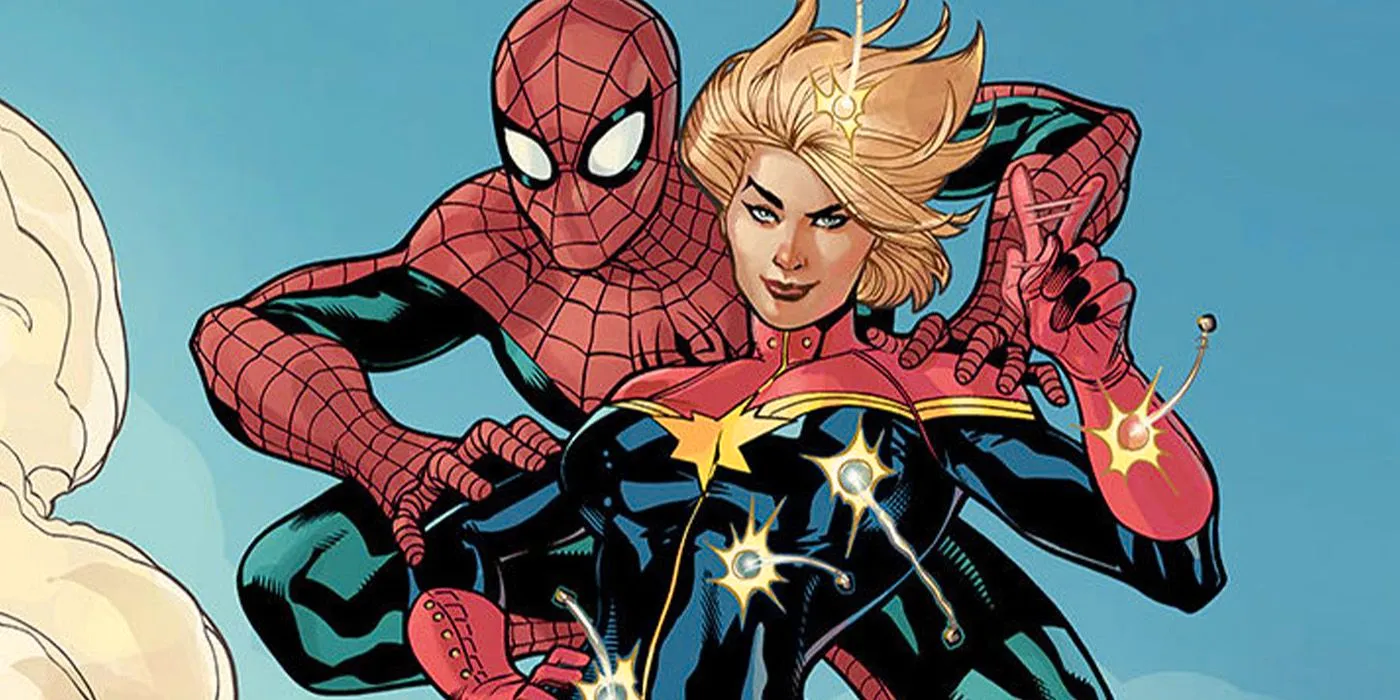 captain marvel and spider-man in marvel comics Image