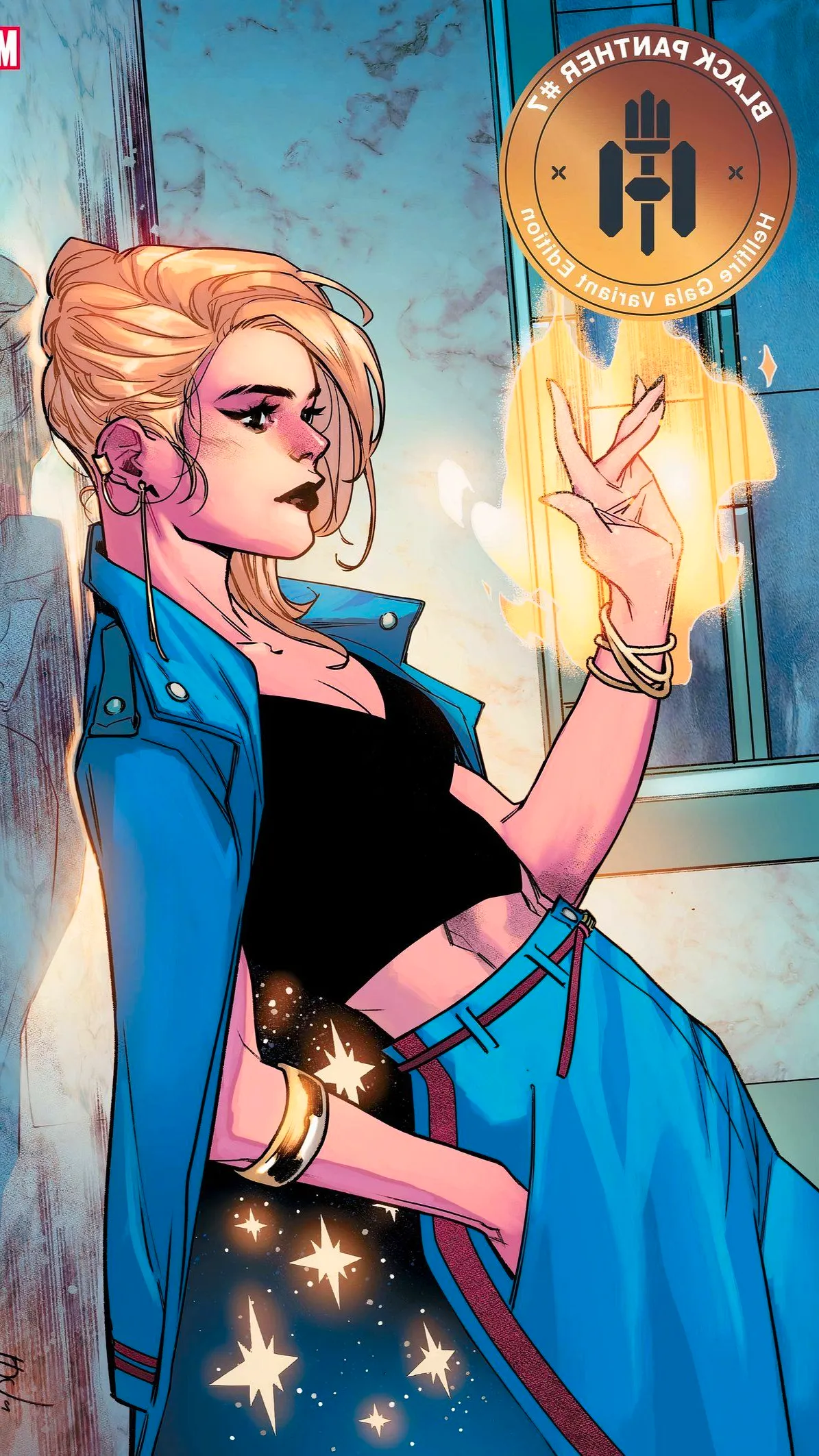 Captain Marvel shows off her Hellfire Gala (2022) outfit. Image