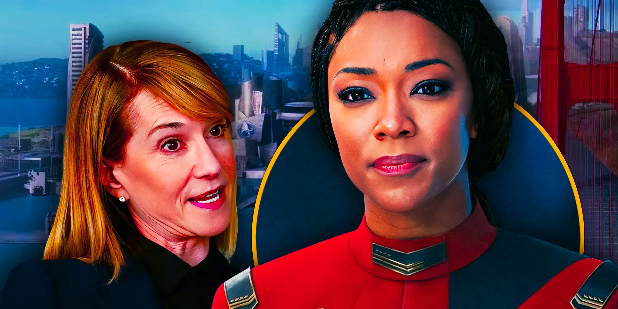 Captain Michael Burnham of Star Trek Discovery and Holly Hunter of Starfleet Academy Image