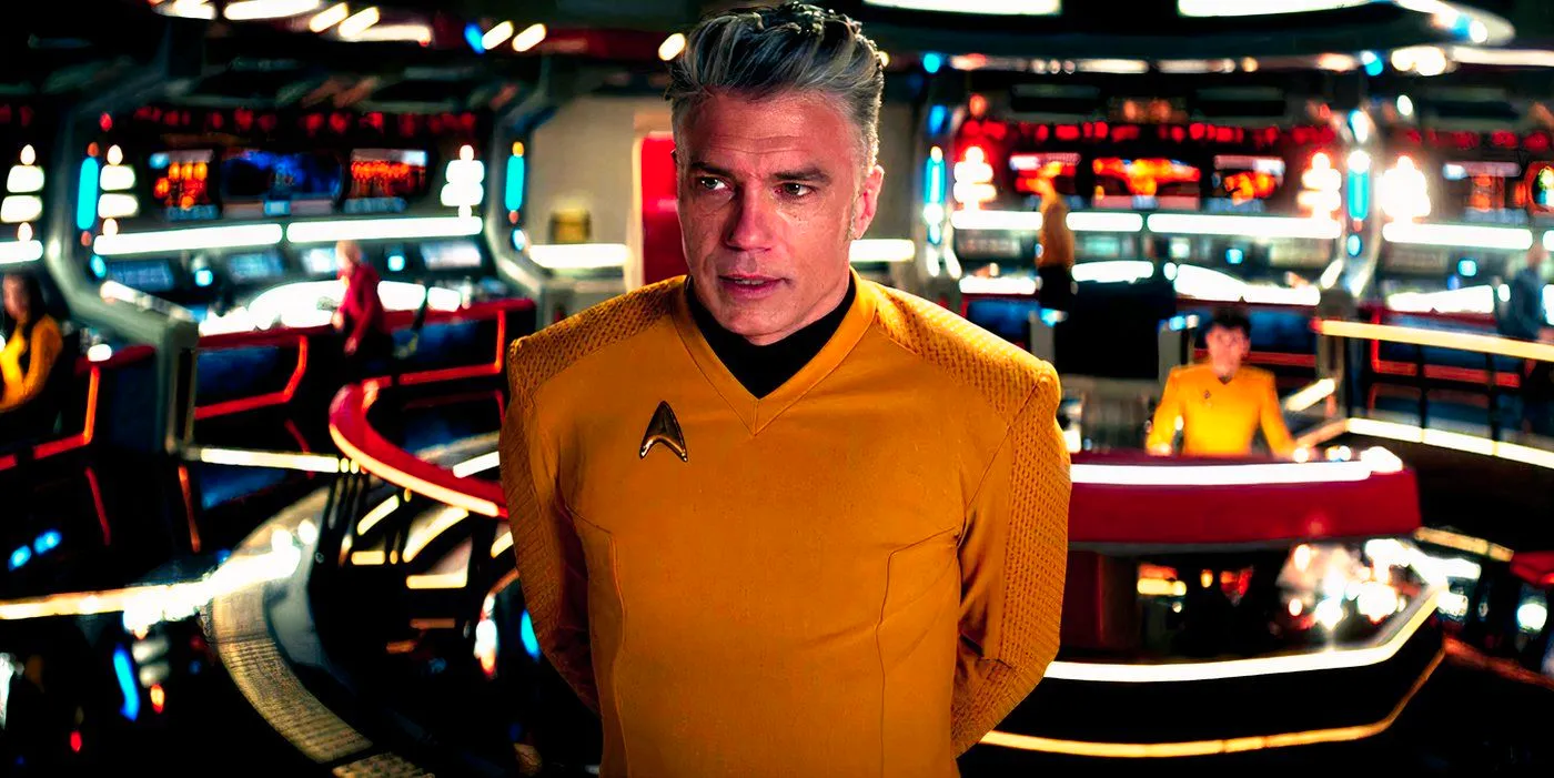 Captain Pike musing on the bridge of the USS Enterprise in Star Trek Strange New Worlds Image