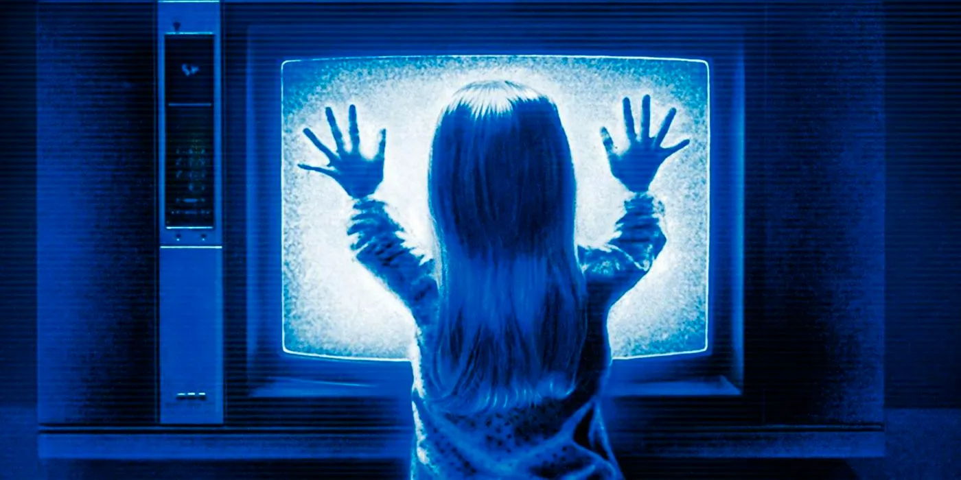 Carol touching the glowing TV in Poltergeist. Image