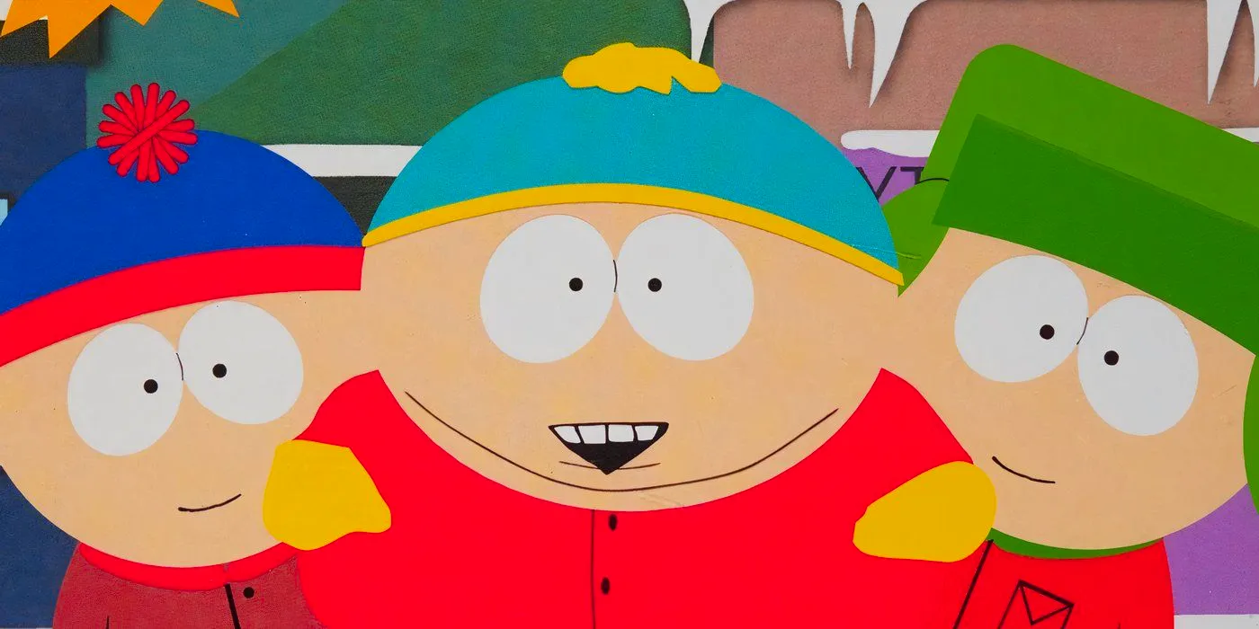 Cartman, Stan, and Kyle from South Park. Image