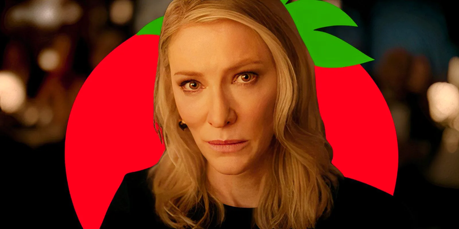 Cate Blanchett in Disclaimer with a Rotten Tomatoes logo behind her head Image