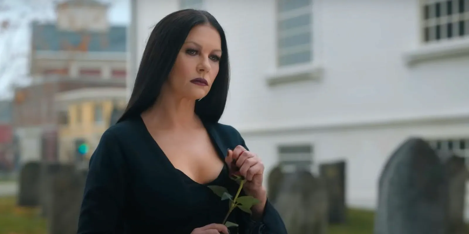 Catherine Zeta-Jones as Morticia Addams in Netflix's Wednesday Image