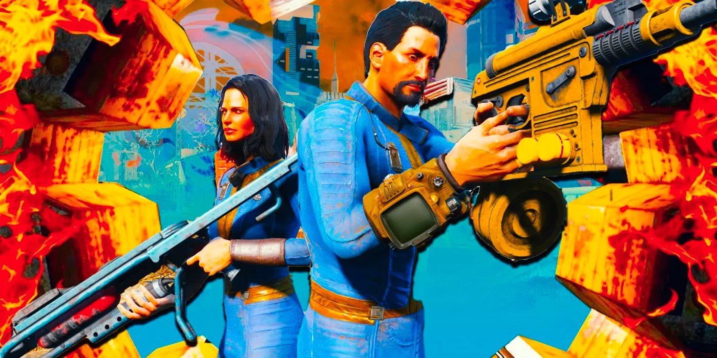 Characters from Fallout 4 holding weapons Image