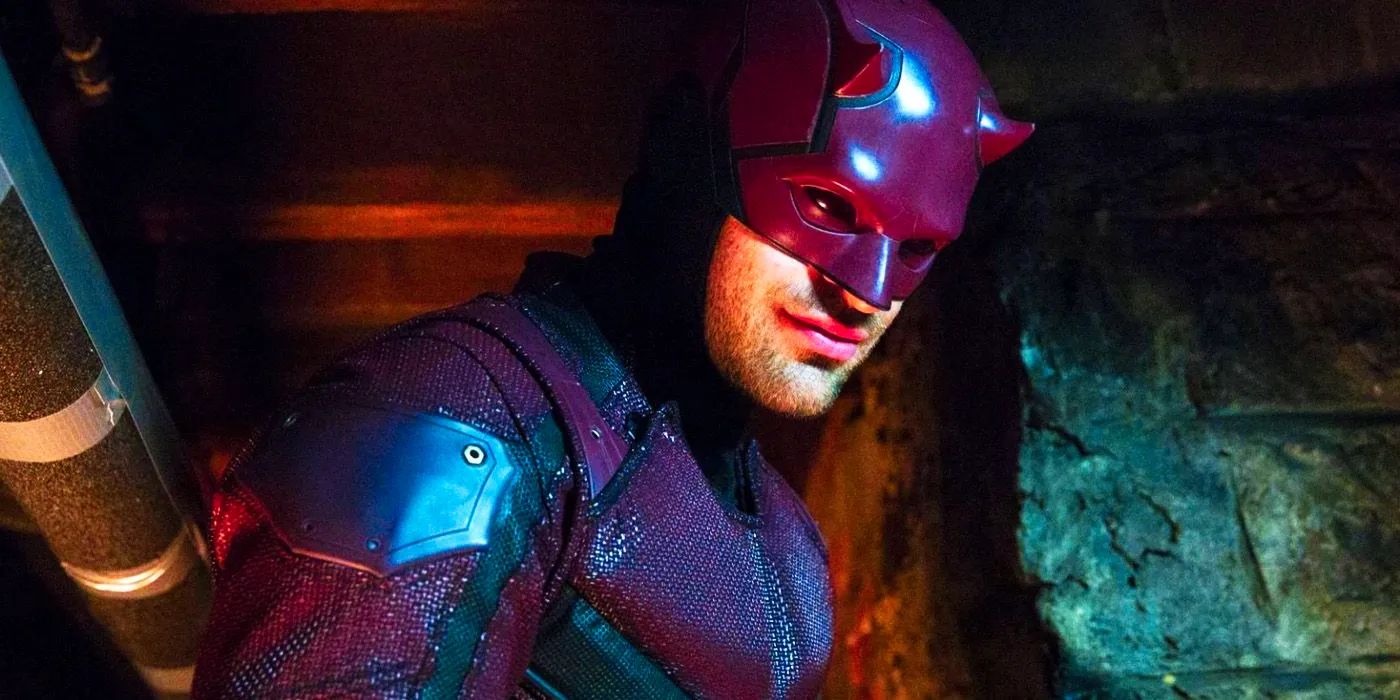 Charlie Cox's Daredevil in his red and black suit in Marvel Television's Daredevil Image