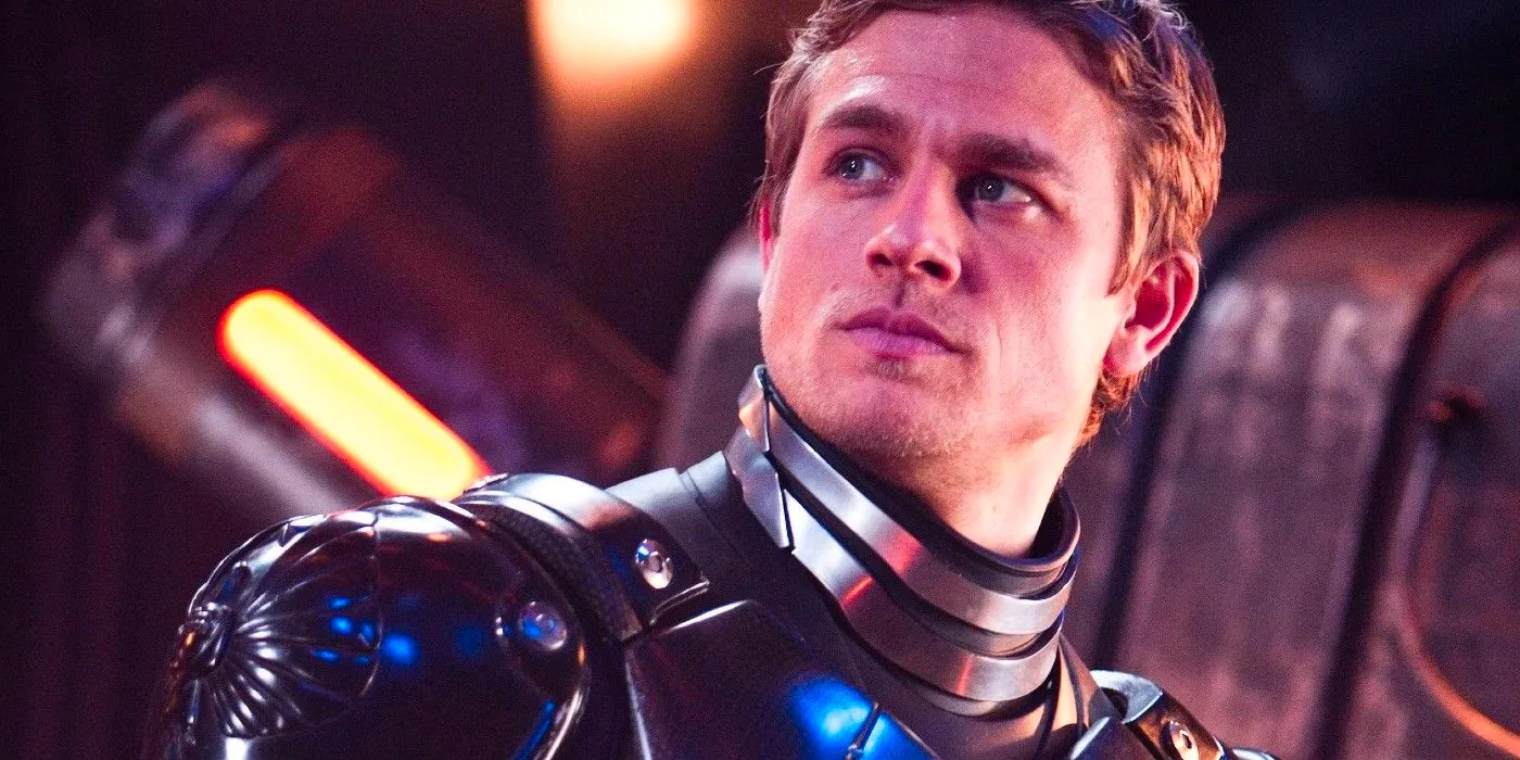 Charlie Hunnam as Raleigh Becket looking off to the side in a scene from Pacific Rim. Image