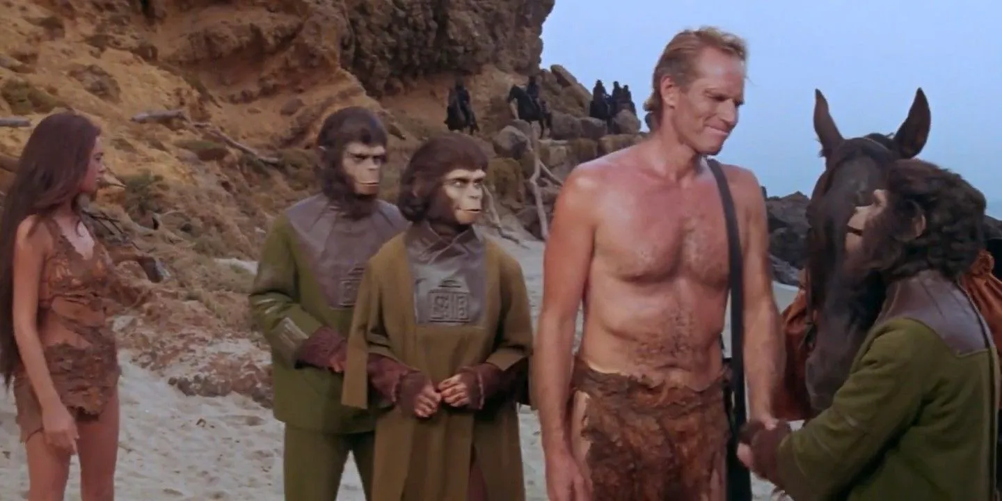 Charlton Heston as George Taylor says goodbye in Planet of the Apes (1968) Image