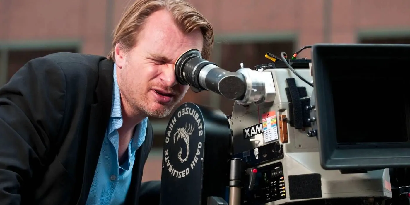 Christopher Nolan looking into a camera Image