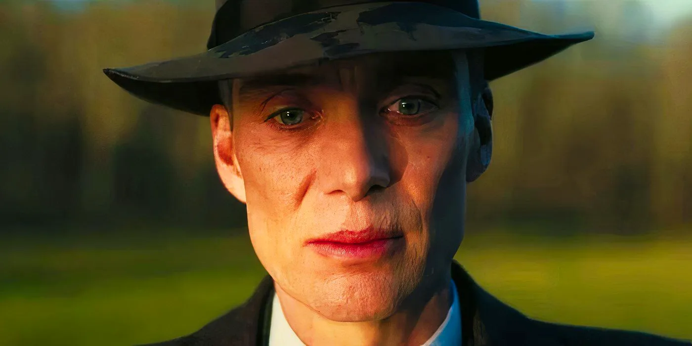 Cillian Murphy's Oppenheimer looking dismayed at the end of Oppenheimer Image