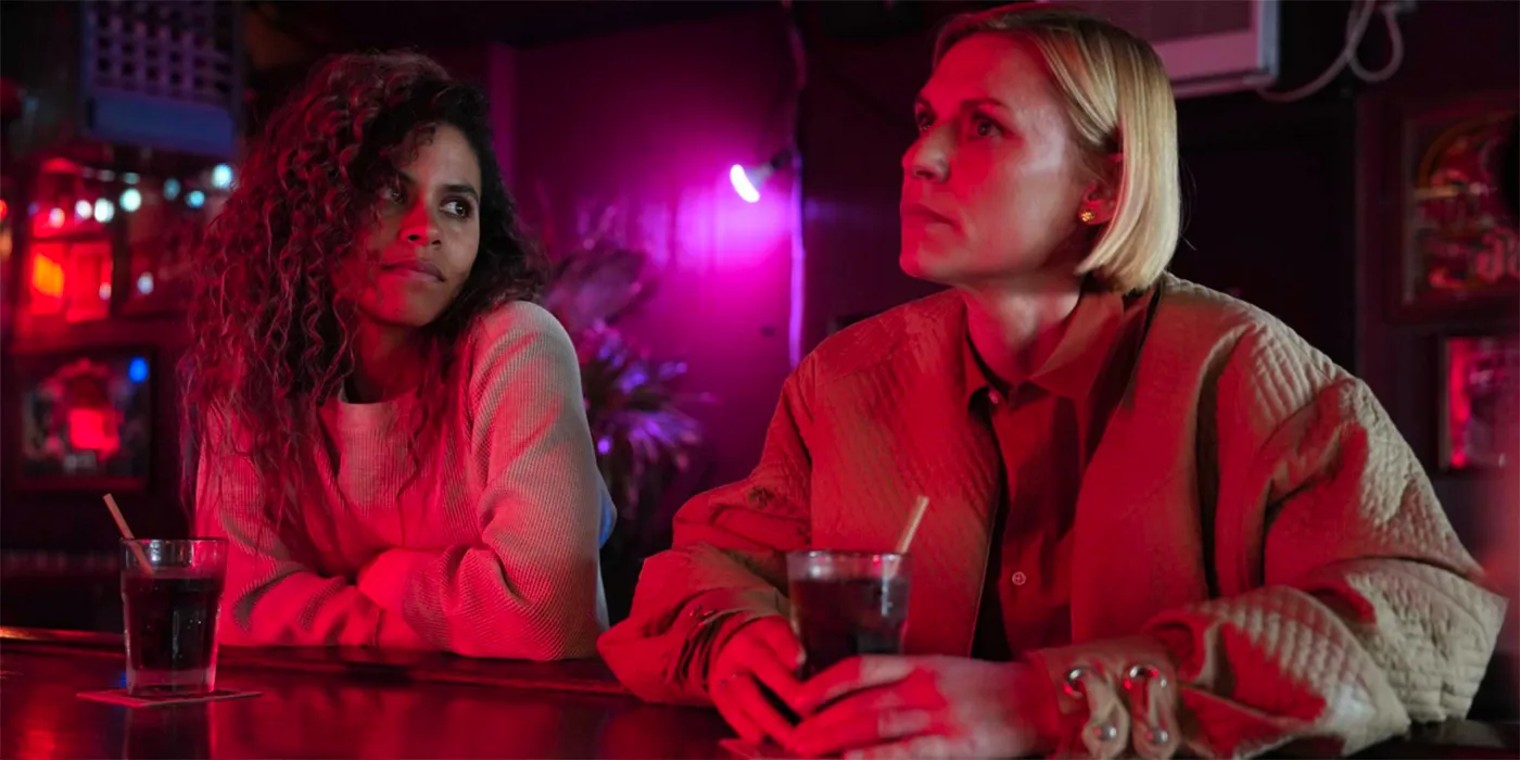 Claire Danes and Zazie Beetz talk at a bar in Full Circle Image