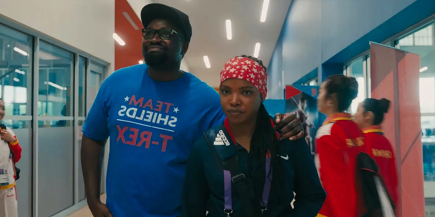 Claressa wears Olympic gear alongside Brian Tyree Henry's Jason in The Fire Inside Image