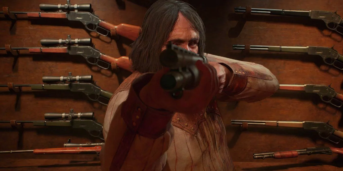 Cletus from Dead Rising Deluxe Remaster aiming a sniper rifle Image