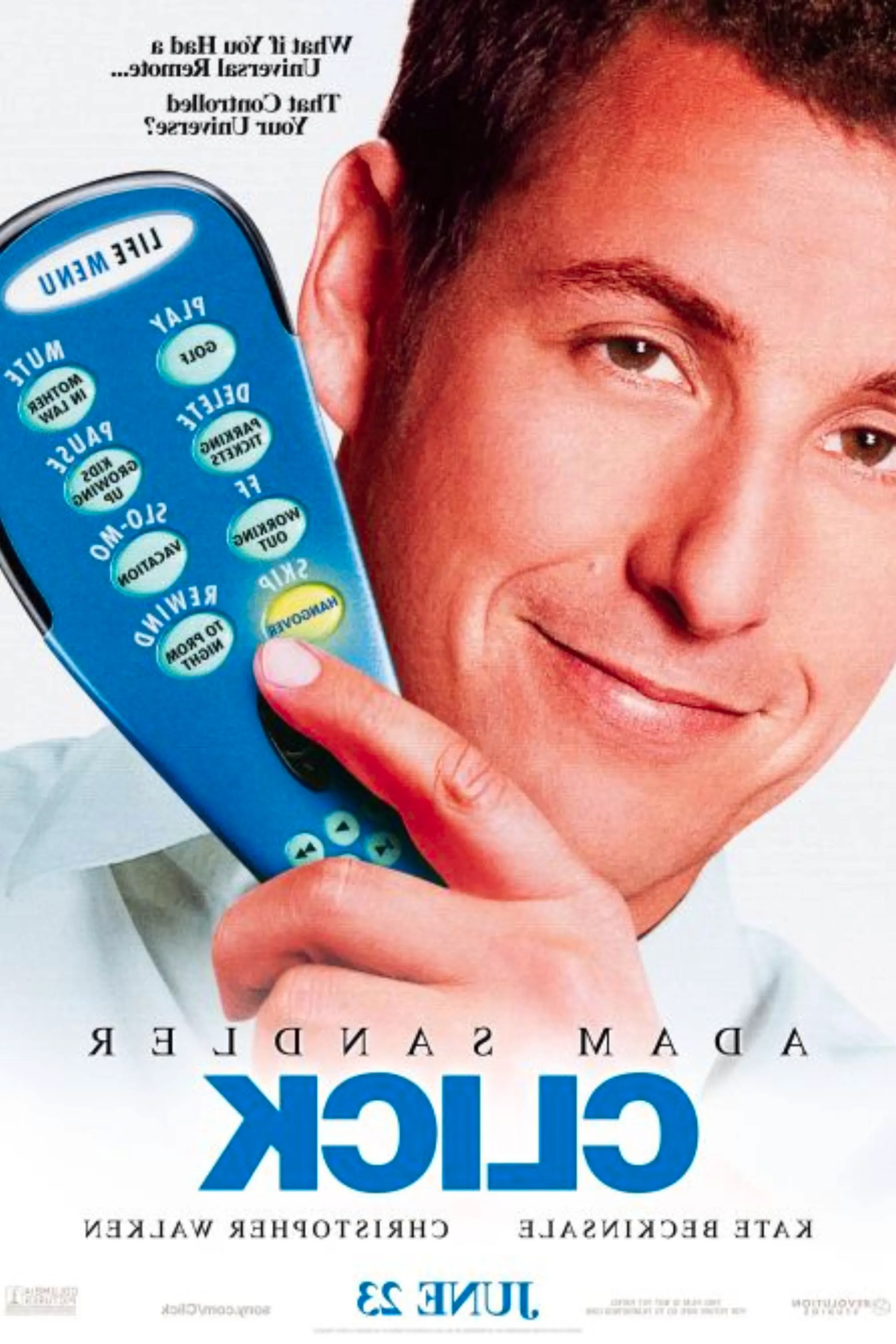 Click (2006) - poster - Adam Sandler holding a remote control Image