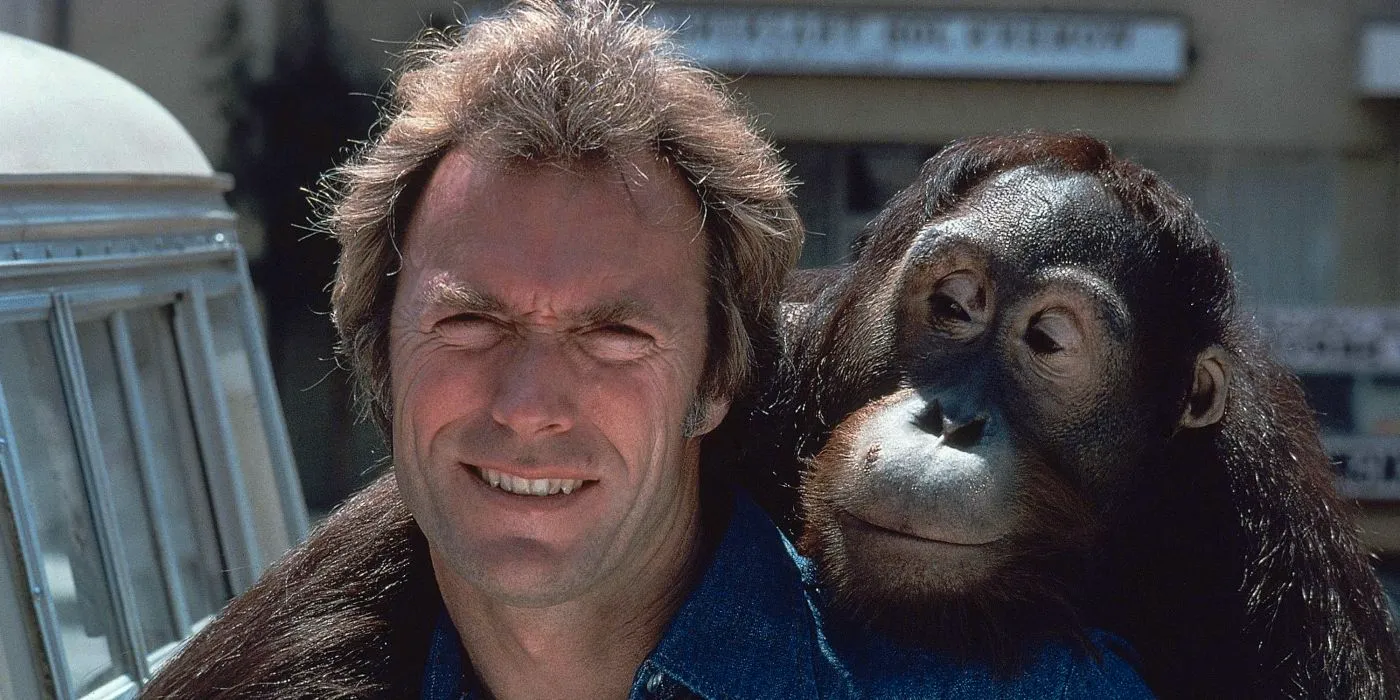 Clint Eastwood and Clyde in Every Which Way But Loose Image