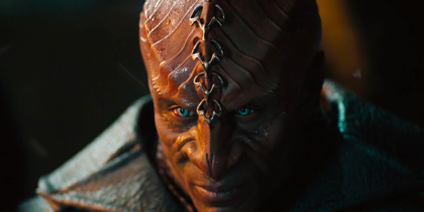 Close up of a Klingon face in Star Trek Into Darkness Image