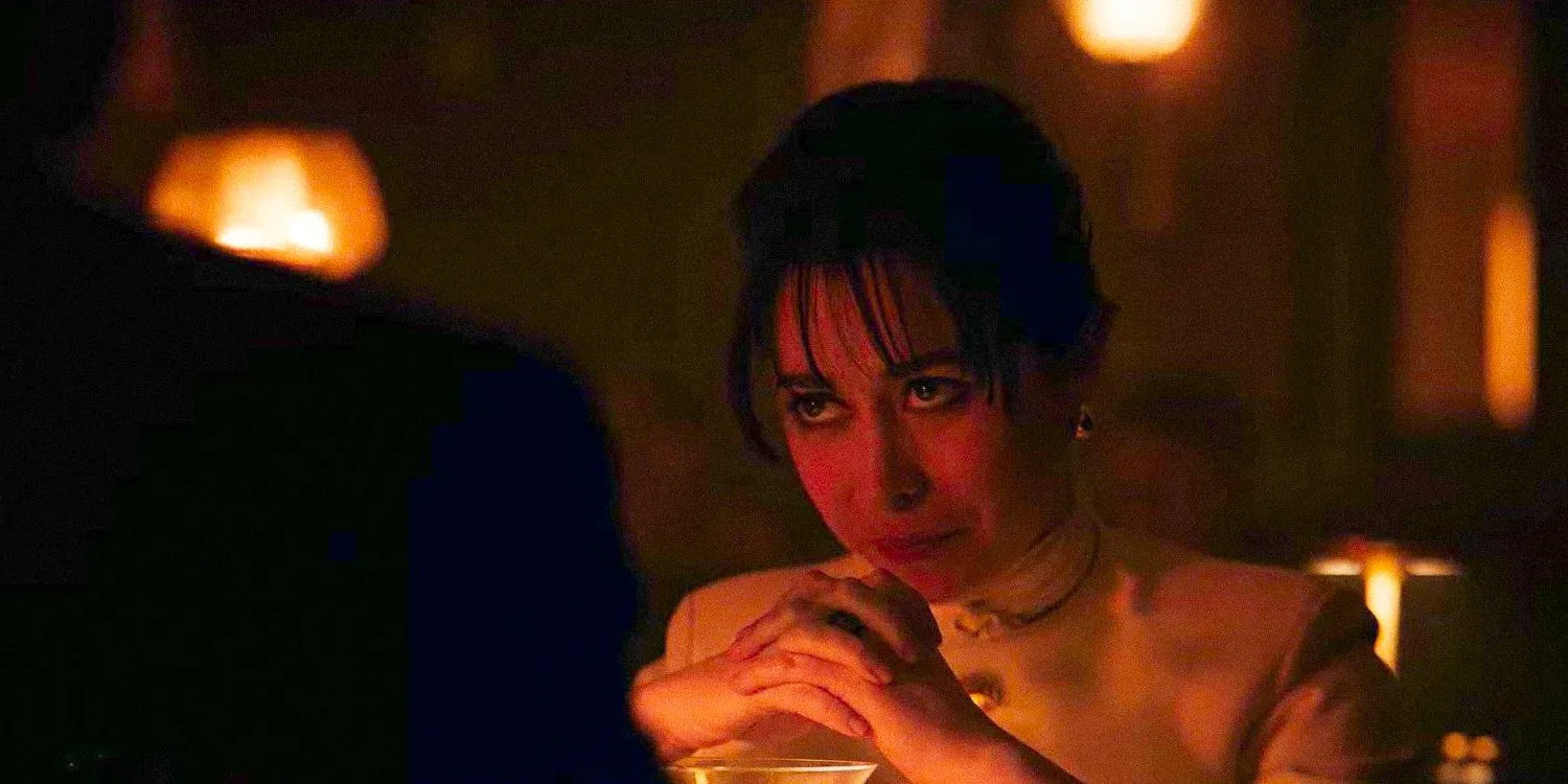 Close-up of Cristin Milioti as Sofia Falcone, sporting a defiant gaze in The Penguin official teaser Image