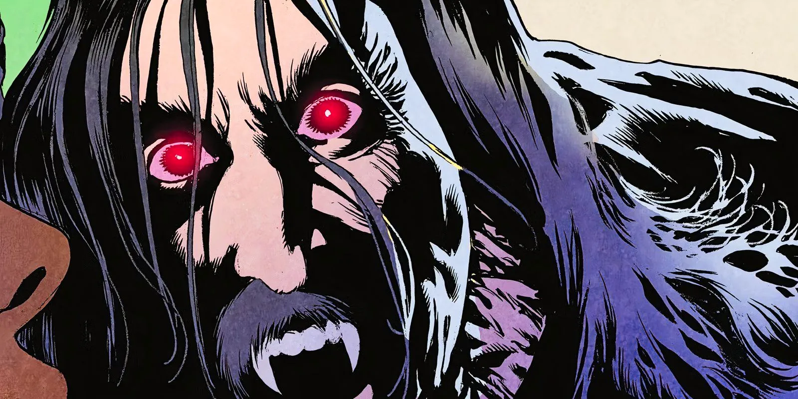 Close up of Dracula flashing his fangs, his eyes glowing red, from Book One: The Impaler Image