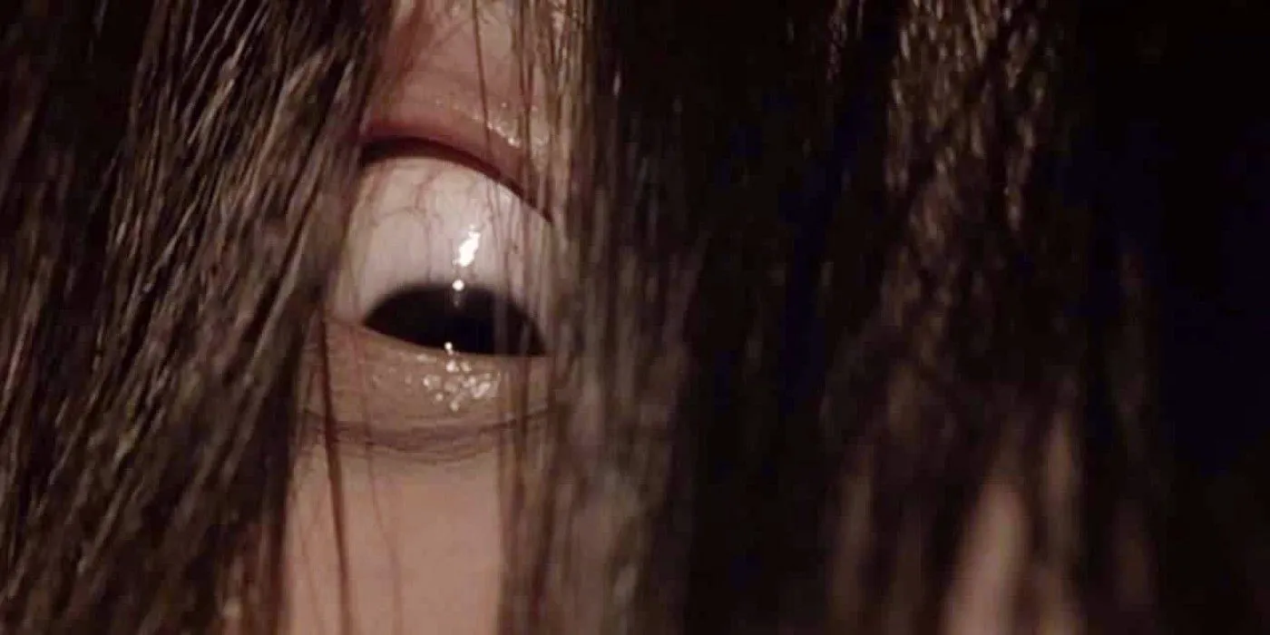 Close-up of Sadako's eye in Ringu (1998) Image