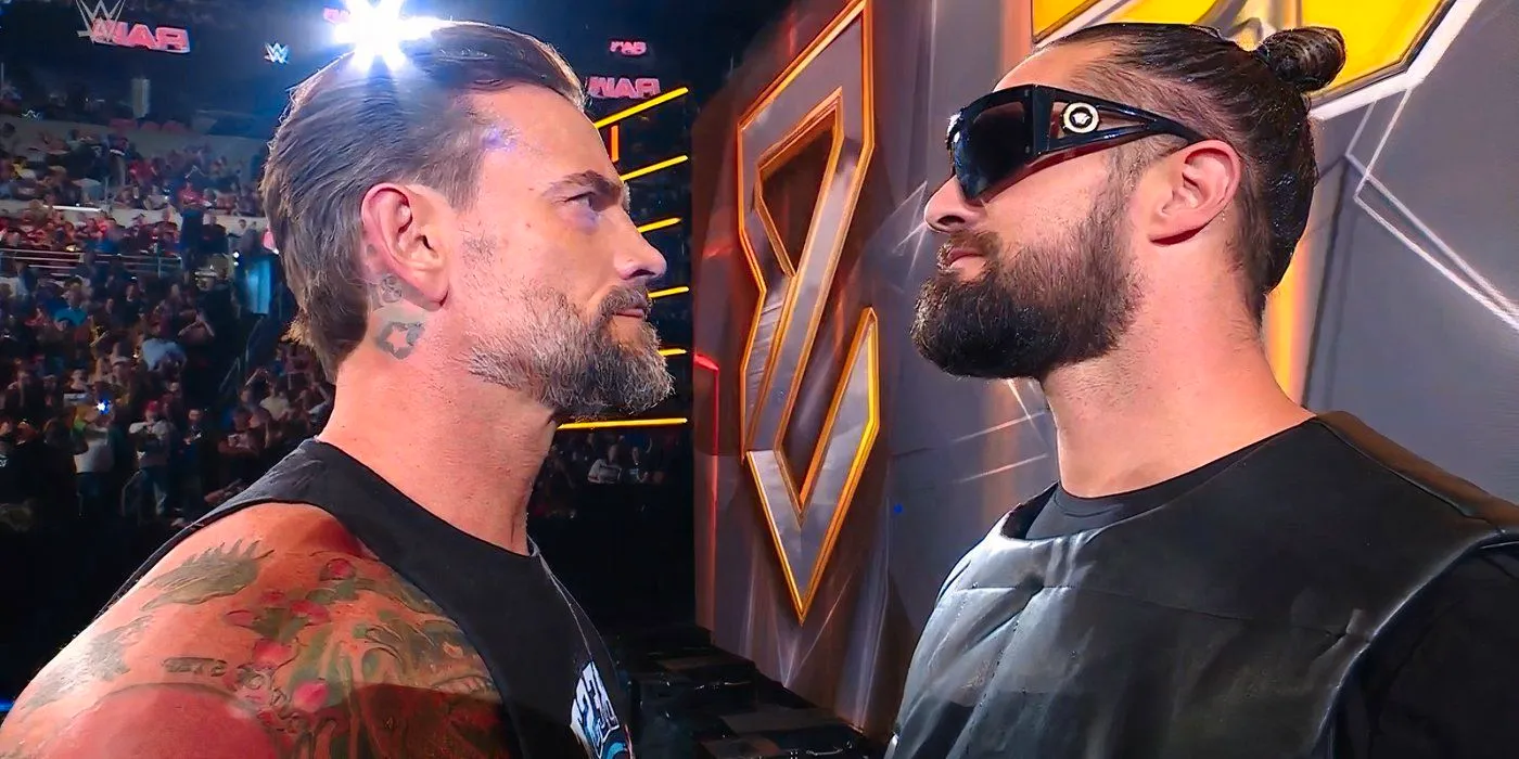 CM Punk and Seth Rollins from Raw Oct 7th 2024 Image