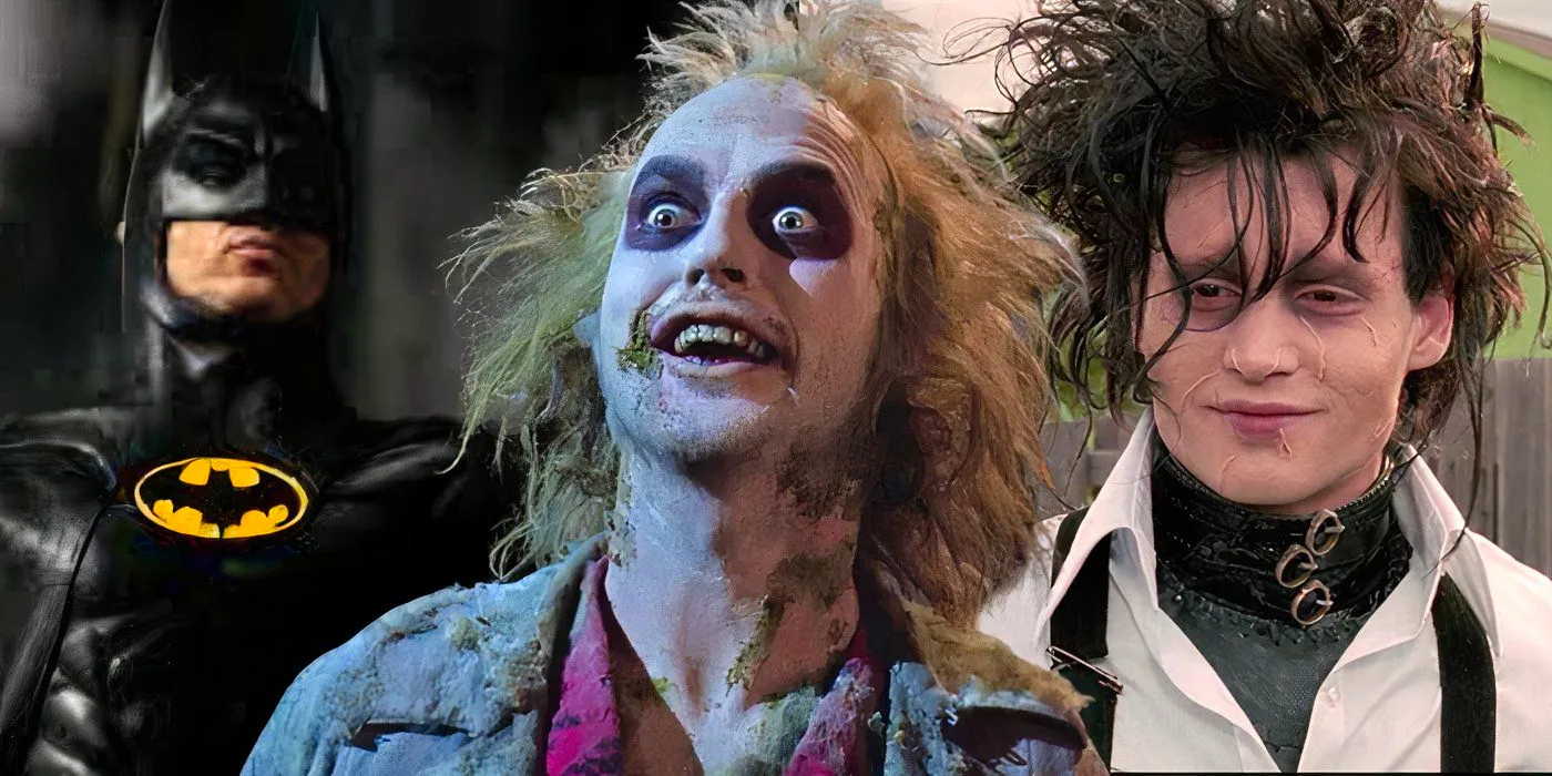 Collage of Edward Scissorhands, Beetlejuice and Batman Image