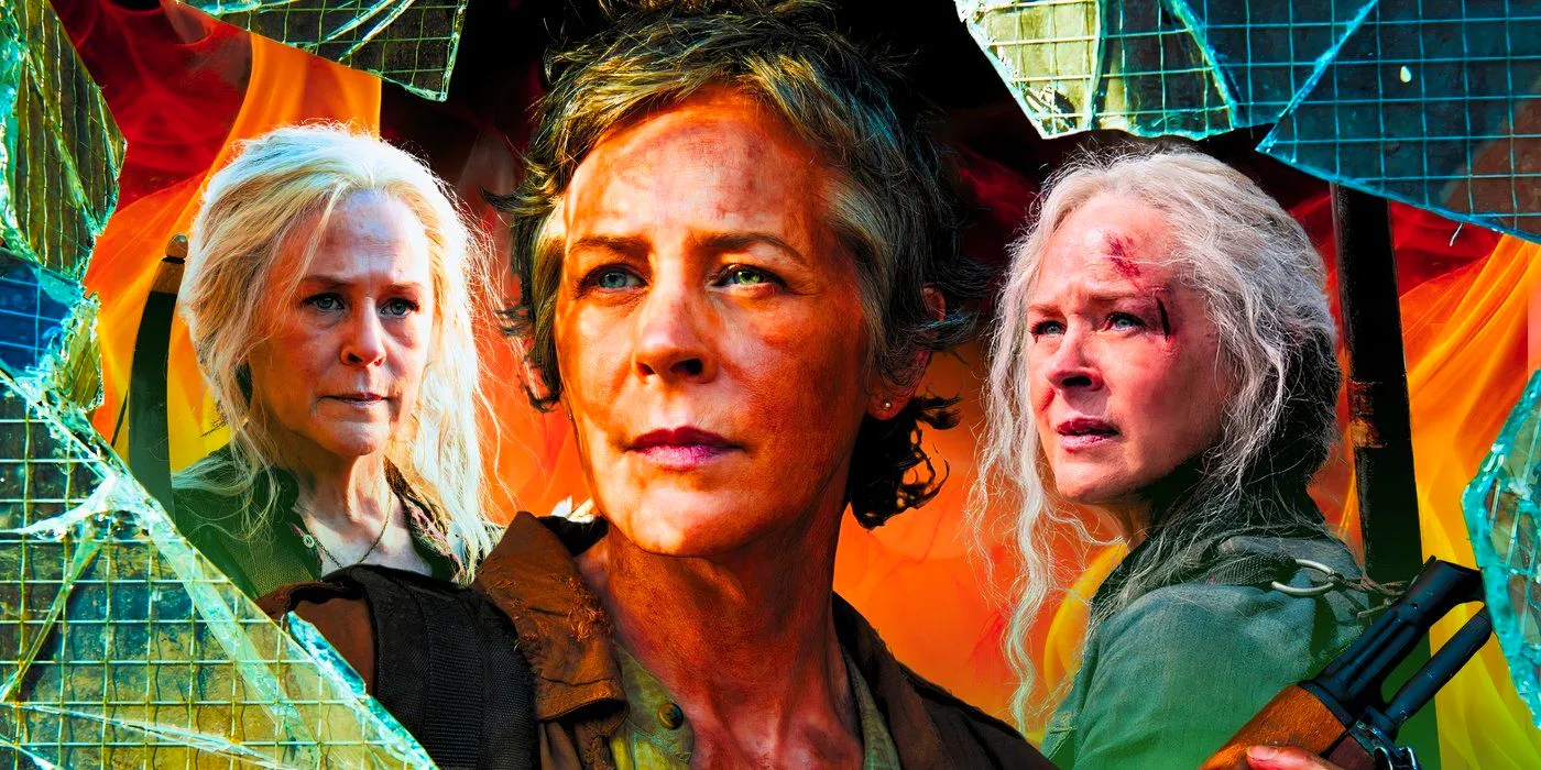 Collage of Melissa McBride as Carol Peletier in The Walking Dead Image