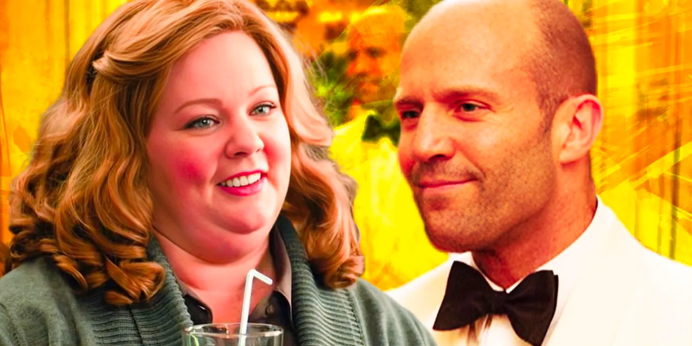 Collage of Melissa McCarthy and Jason Statham in Spy Image