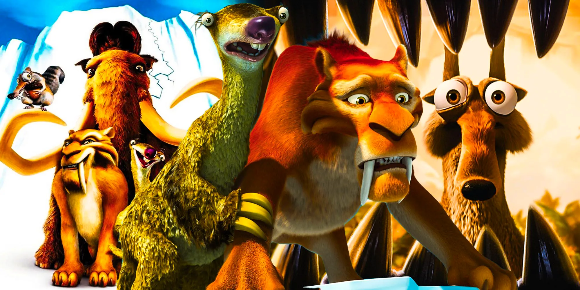 Collage of various Ice Age characters Image