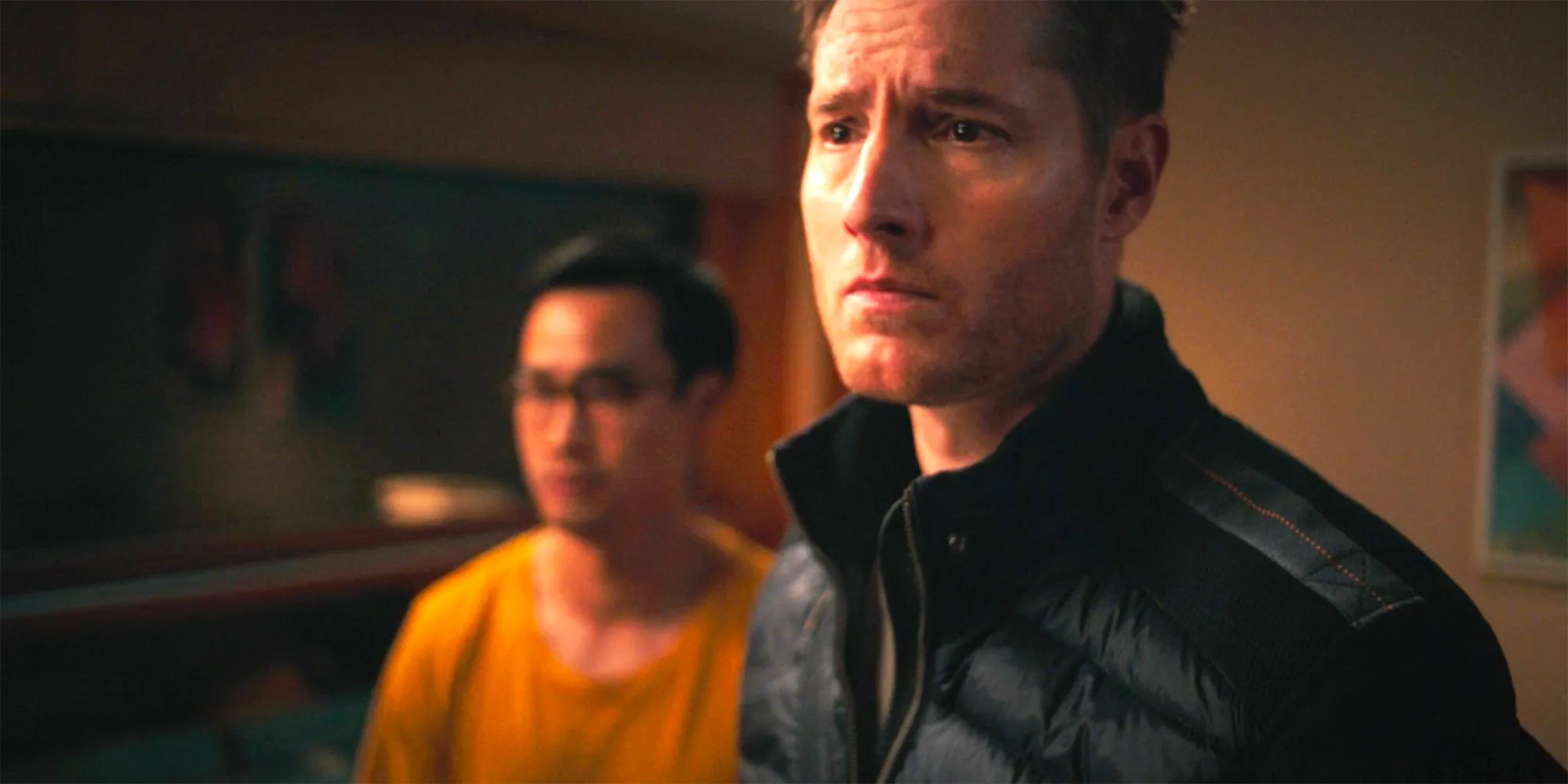 Colter and Jackson Cheong in Tracker look worried. Image