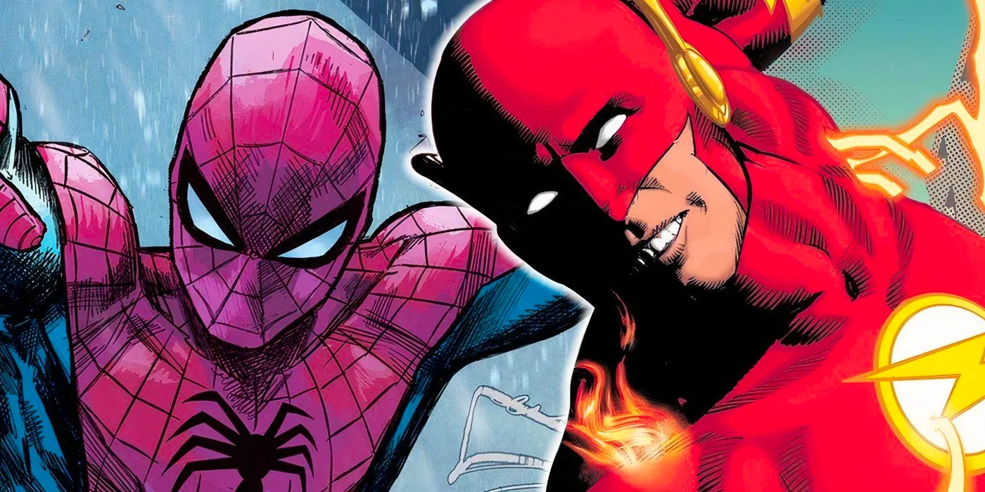 Comic art of Flash and Spider-Man side by side Image