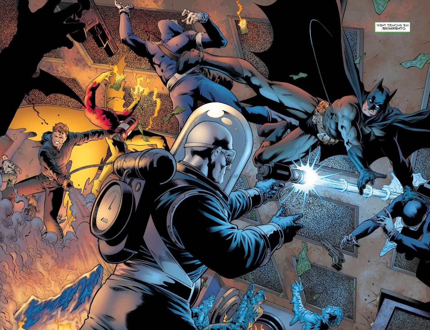 Comic book page: Batman And Harvey Dent Fighting Crime Together Image