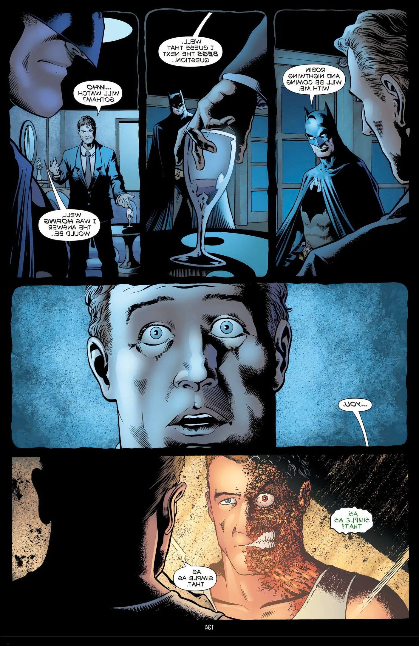 Comic book page: Batman Entrusts Harvey Dent With Gotham City Image