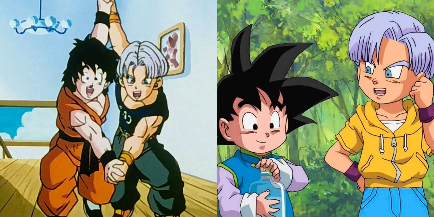 Comparison of Trunks and Goten in Super and at the end of Z Image