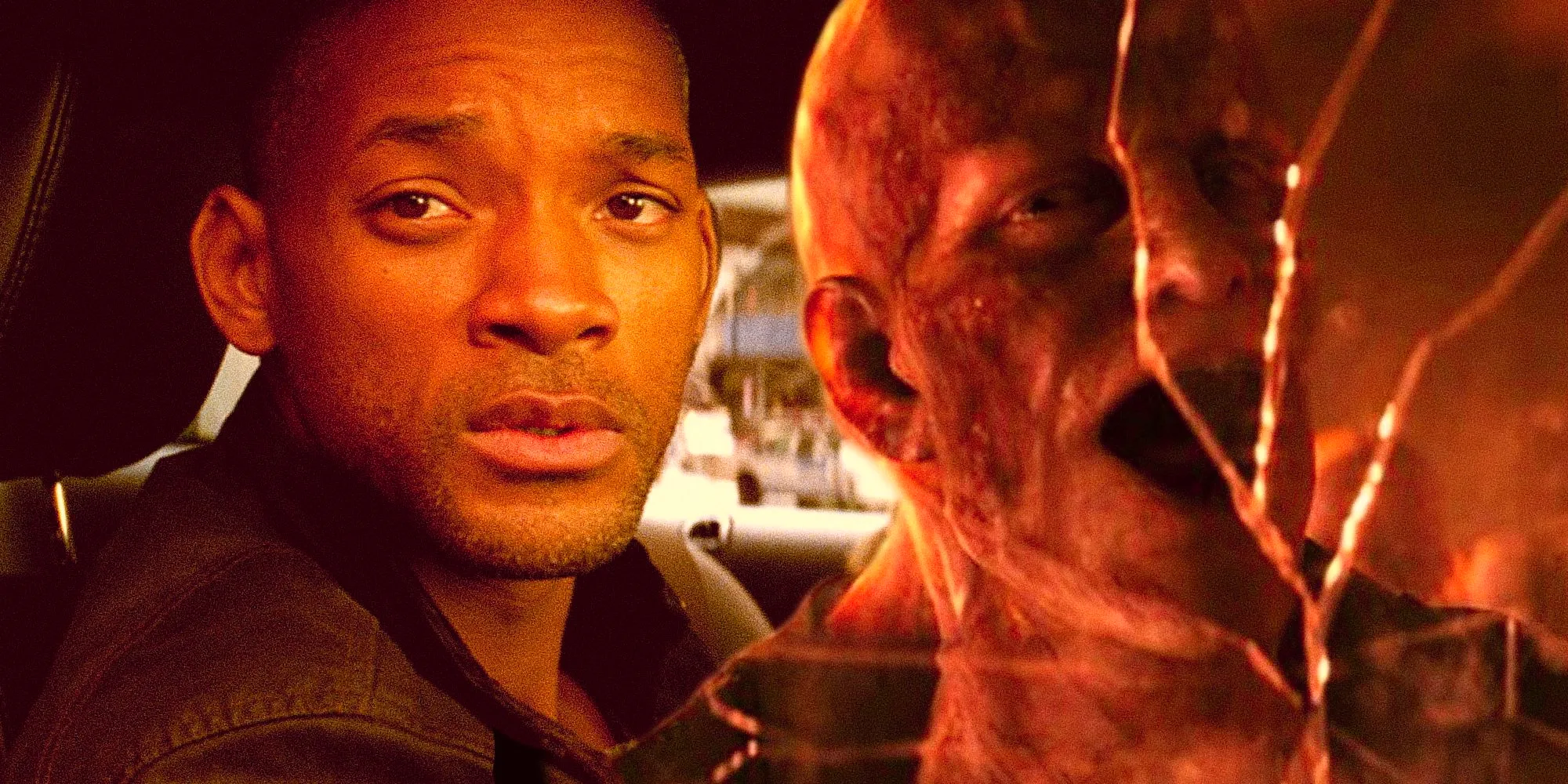 Composite image of a Darkseeker and Will Smith in I Am Legend Image