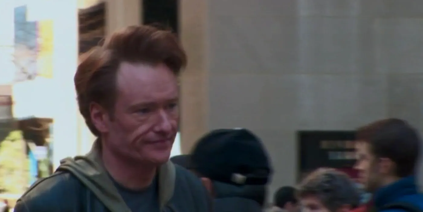 Conan O'Brien's cameo walking through New York City in season 2 of The Office Image