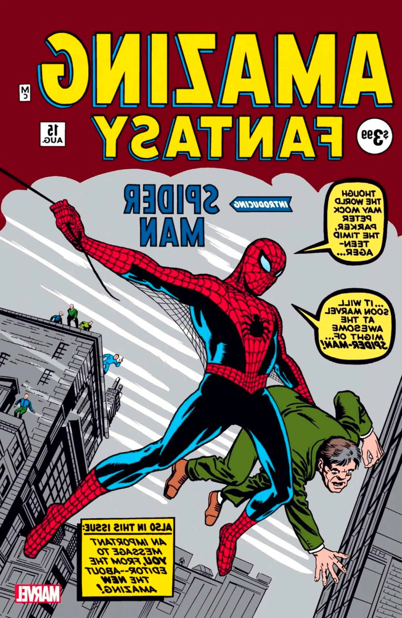 cover of Amazing Fantasy #15, featuring Spider-Man's first appearance Image