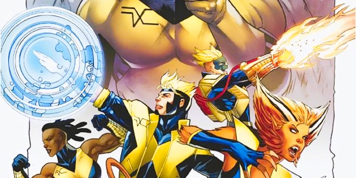 Cropped cover of X-Force #1, featuring the latest incarnation of the mutant team Image