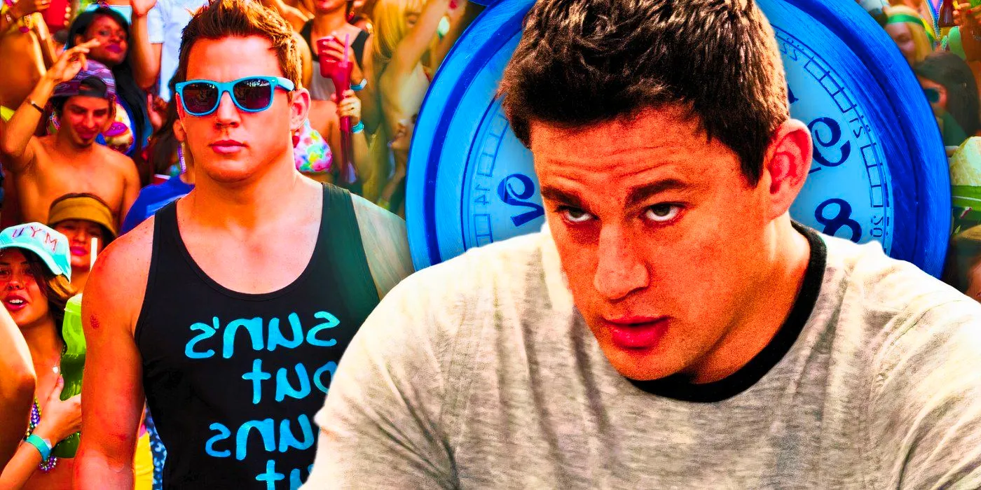 Custom image of Channing Tatum as Jenko in 22 Jump Street with a clock in the background and wearing sunglasses Image