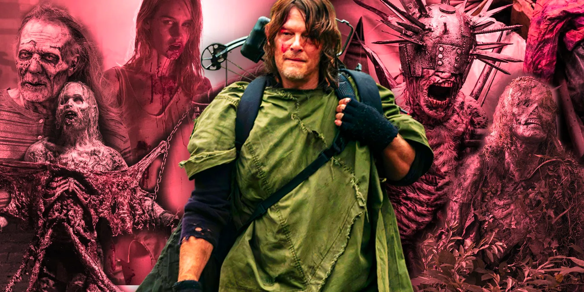 Custom image of Daryl in front of various walkers in The Walking Dead Image