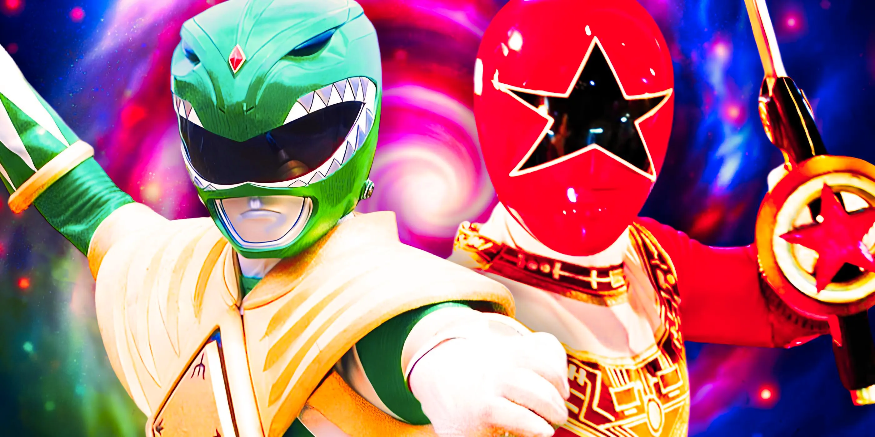 Custom image of Power Rangers Zeo's Red Ranger and Mighty Morphin's Green Ranger Image