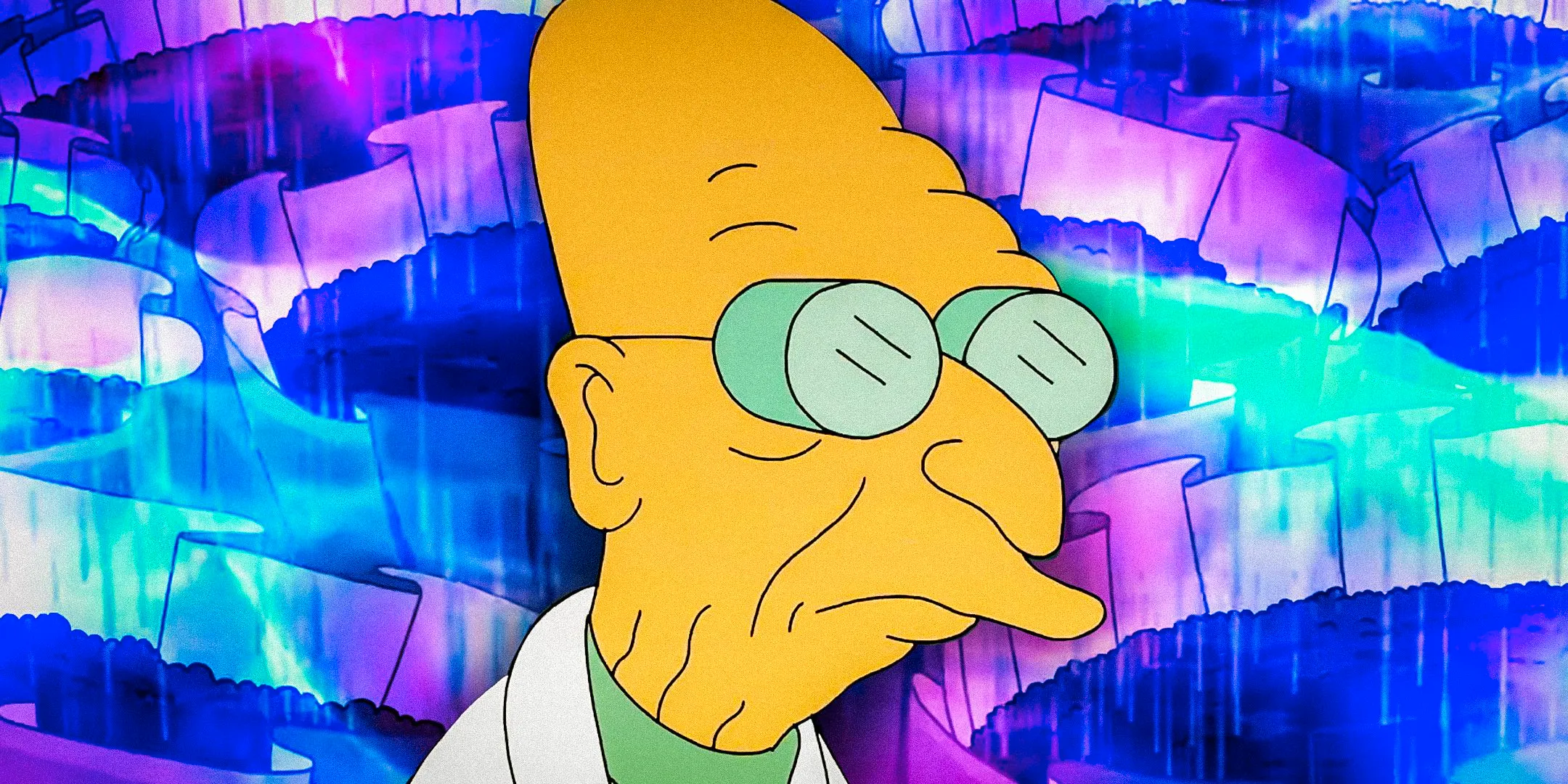 Custom image of Professor Farnsworth from Futurama against a backdrop of the coffee planet Image