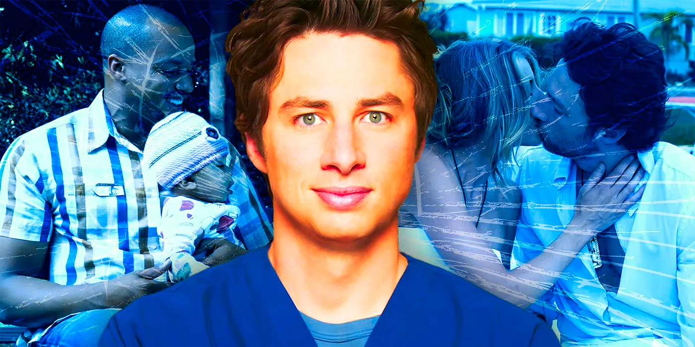 Custom Scrubs image of Zach Braff as JD against a backdrop of other Scrubs characters Image