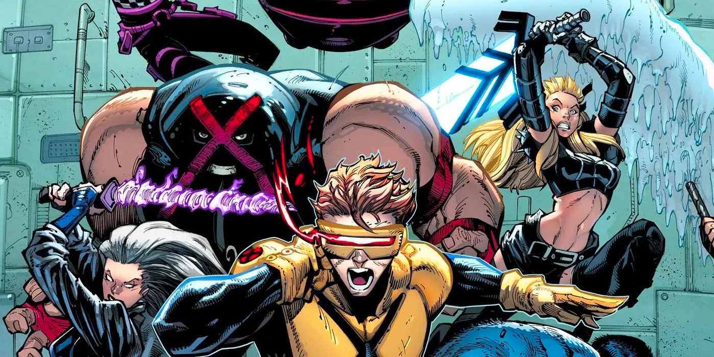 Cyclops with Magik and Juggernaut in New X-Men From the Ashes Costumes Image