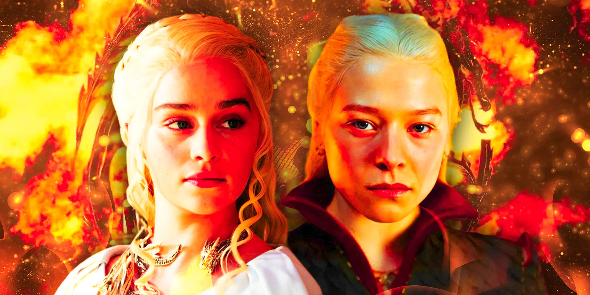 Daenerys from GoT and Rhaenyra from HotD Image