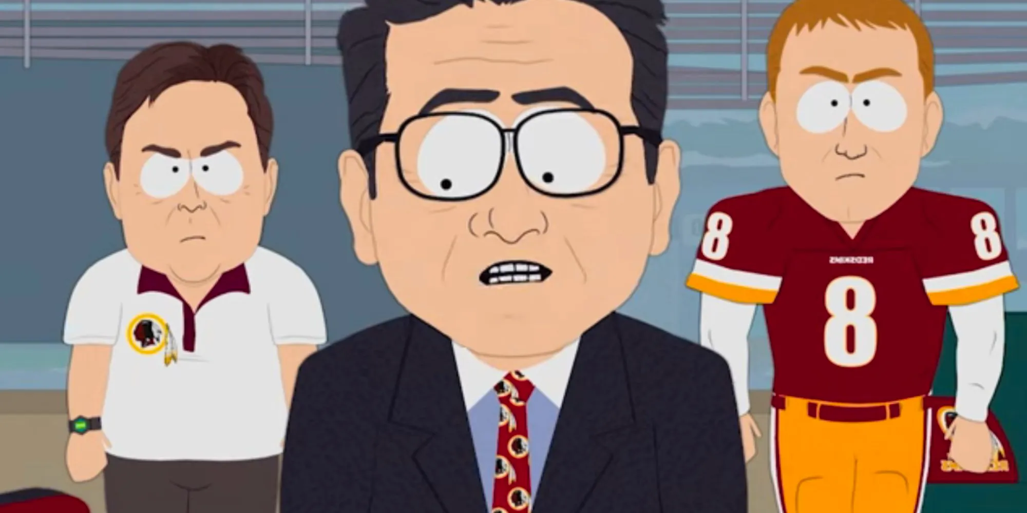 Dan Snyder, Kirk Cousins, and the Washington NFL coach in South Park Image