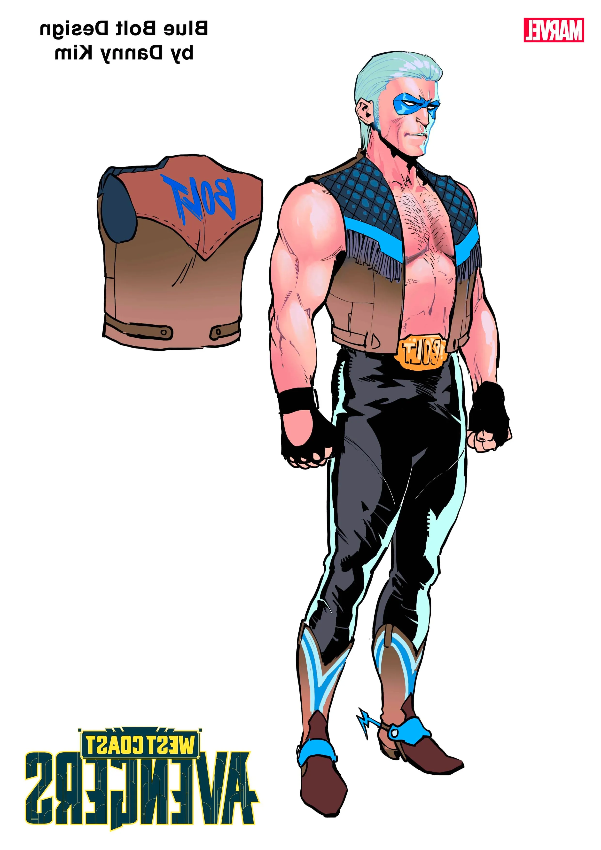 Danny Kim’s Design for Marvel’s New Character Blue Bolt in West Coast Avengers Image