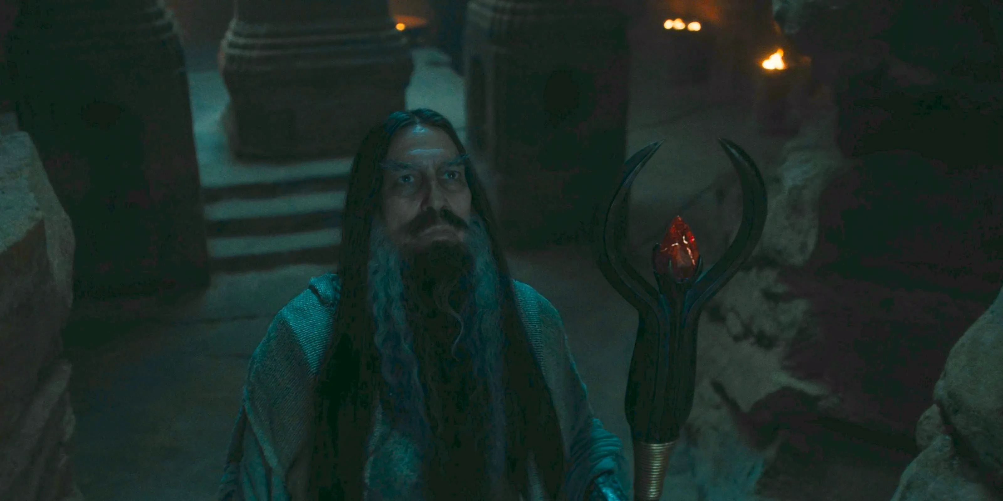 Dark Wizard (Ciarán Hinds) in The Lord of the Rings: The Rings of Power Season 2 Episode 8 Image