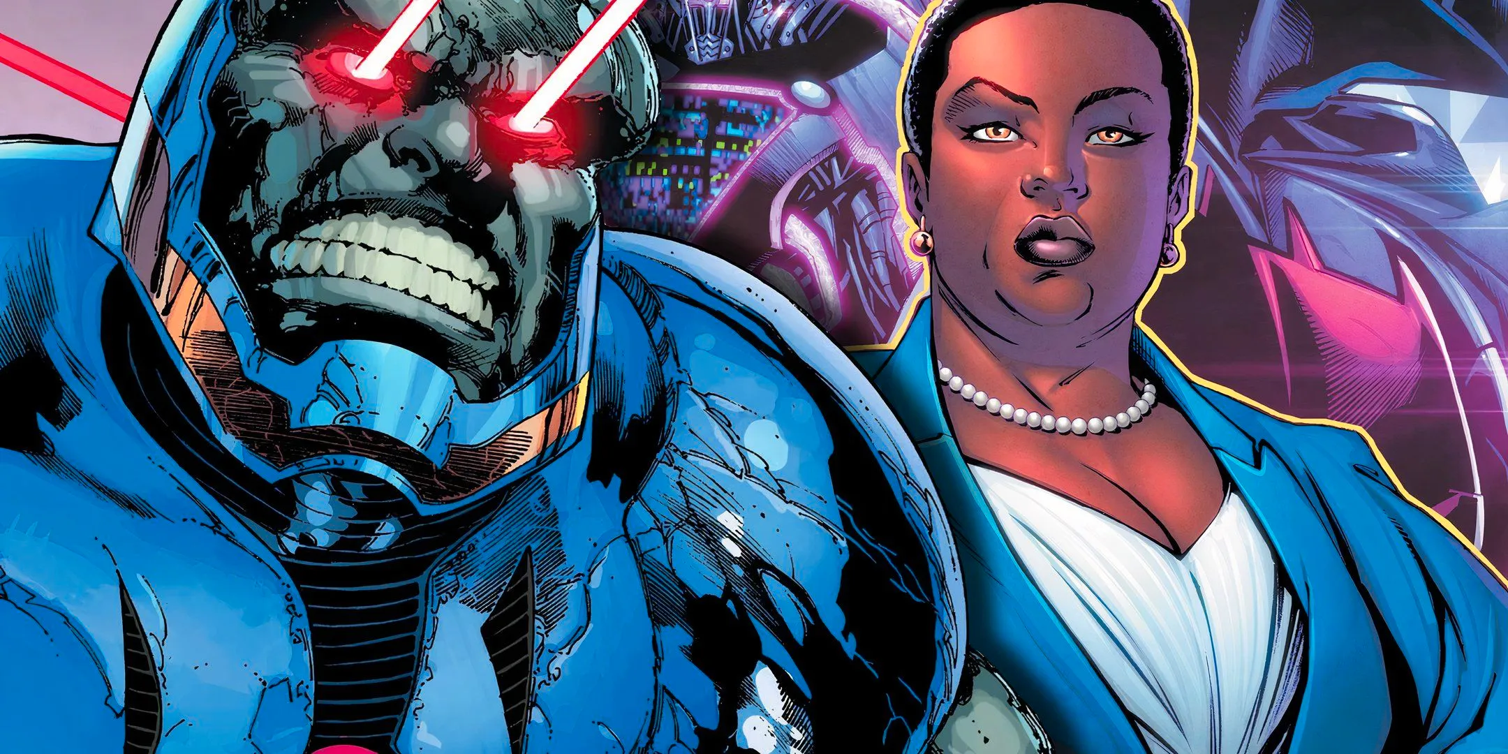 Darkseid Shooting Omega Beams with Waller Next to Him DC Image