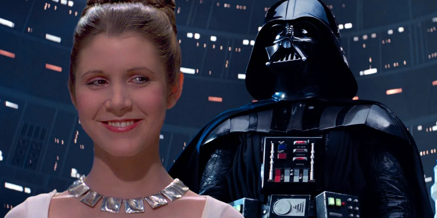 Darth Vader on Bespin from Empire Strikes Back (left) and Leia from the end of A New Hope (right.) Image