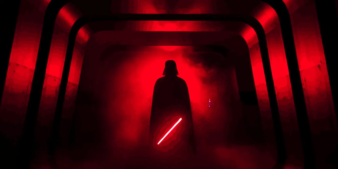 Darth Vader Standing in the Hallway in Rogue One A Star Wars Story Image